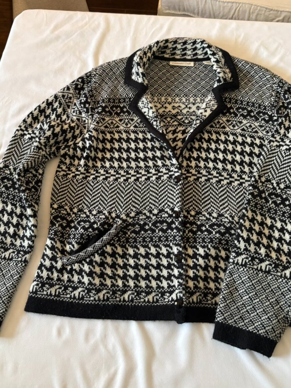 Coldwater Creek Geometric Print Sweater Jacket